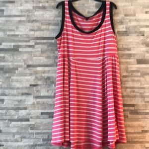 Pink and white striped sun dress